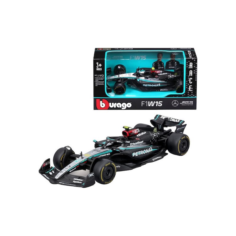 Bburago Scale 1/43 Mercedes-AMG Petronas F1 Lewis Hamilton 44 W15 E-Performance 44 Lewis Hamilton- Scale 1:43