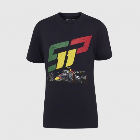Red Bull Racing F1 Team Sergio Perez Race Car Black T-shirt