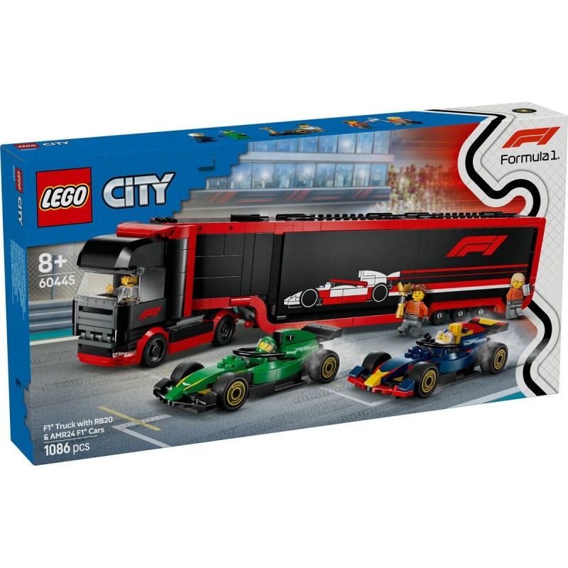 Lego City F1® Truck with RB20 & AMR24 F1 Cars 1086 pcs
