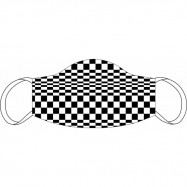 Chequered Flag Double Layer Face Mask Black/White