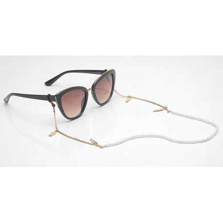 Sunglasses Chain Gold With Feathers