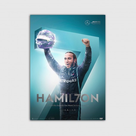 Mercedes AMG F1 Lewis Hamilton 50x70 7th Championship Winners Poster - Collectors Edition No 1478/1500 pcs