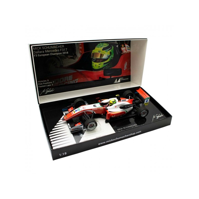 Mick Schumacher Dallara Mercedes F317 Prema Racing Formula 3 Scale 1:18 White/Red