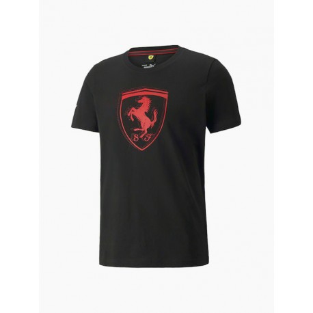 Scuderia Ferrari Puma Race Tonal Big Shield T-Shirt - Black