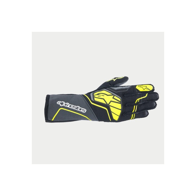 TECH-1 ZX V4 GLOVES FIA/SFI TAR GREY BLACK FLUO YELLOW