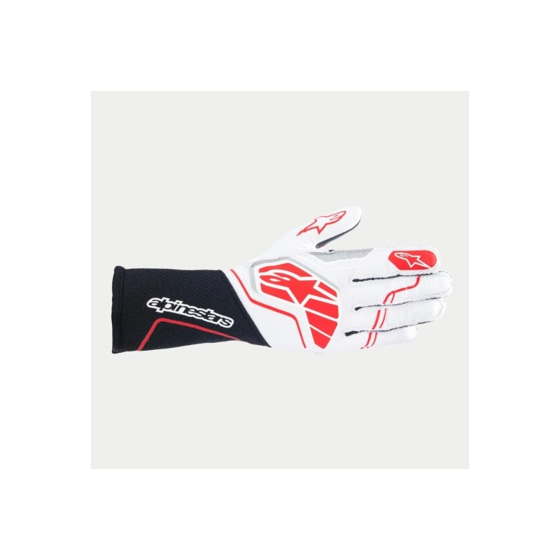 TECH-1 ZX V4 GLOVES FIA/SFI WHITE BLACK RED