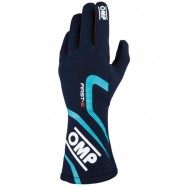 OMP FIRST-S DARK BLUE/TURQUOISE FIA DRIVER GLOVE