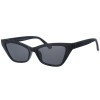 SUNGLASSES WOMEN BLACK FRAME SMOKE SOLID LENS