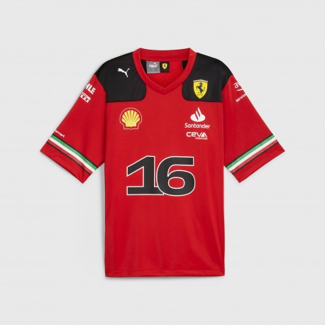Scuderia Ferrari F1 Team Charles Leclerc Football Special Edition T-Shirt Red