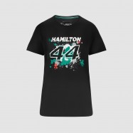 Mercedes-AMG Petronas F1 Team Lewis Hamilton 44 Womens T-Shirt Black