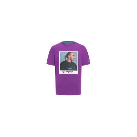Mercedes-AMG F1 Team Lewis Hamilton Portrait Purple T-shirt