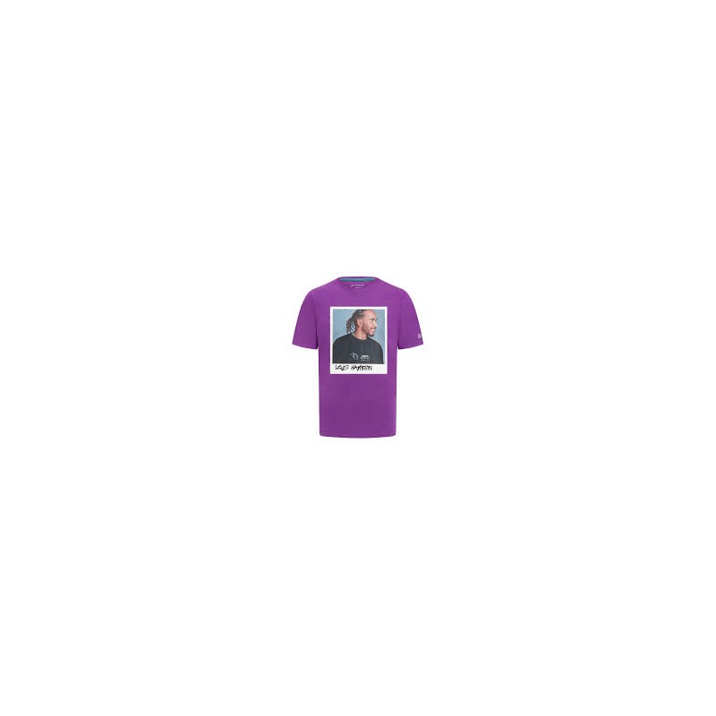 Mercedes-AMG F1 Team Lewis Hamilton Portrait Purple T-shirt